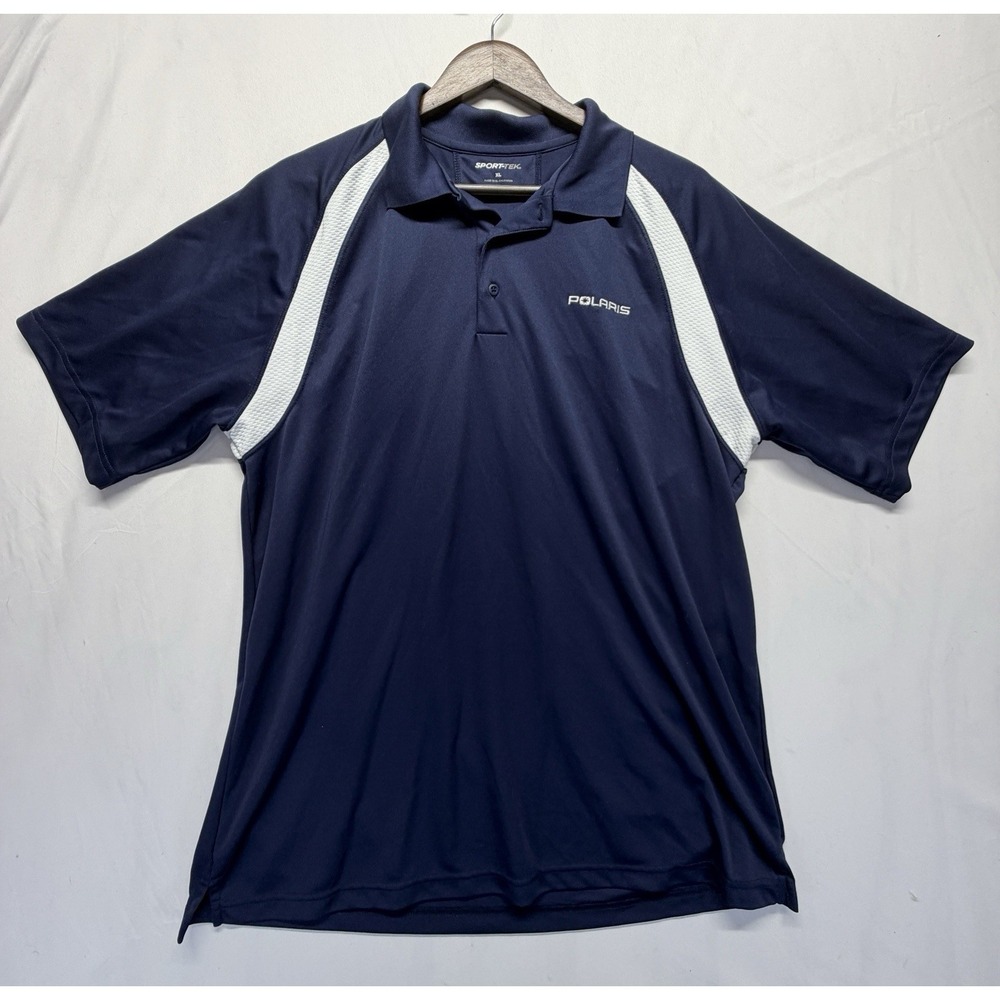 Polaris Sport Tek Mens XL Blue Polo Shirt Short Sleeve Performance Golf Shirt